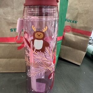 Starbucks Pink BEAR Reindeer Tumbler